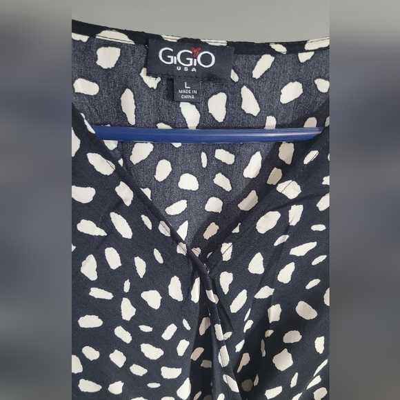 Gigio black and white speckled maxi dress | size Large - Picture 2 of 4